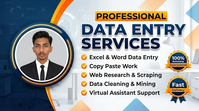 do fast, accurate data entry and excel or google sheet work