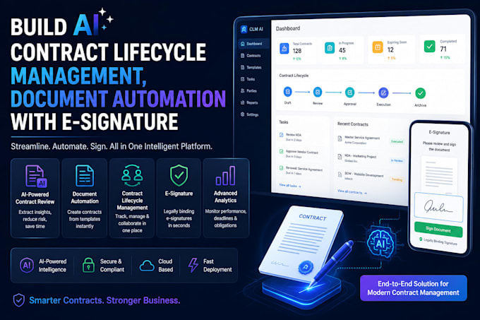 build ai contract lifecycle management, document automation with e signature