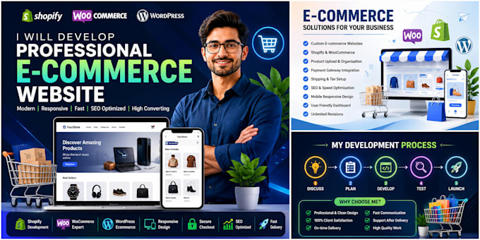 build a modern shopify or woo commerce ecommerce website