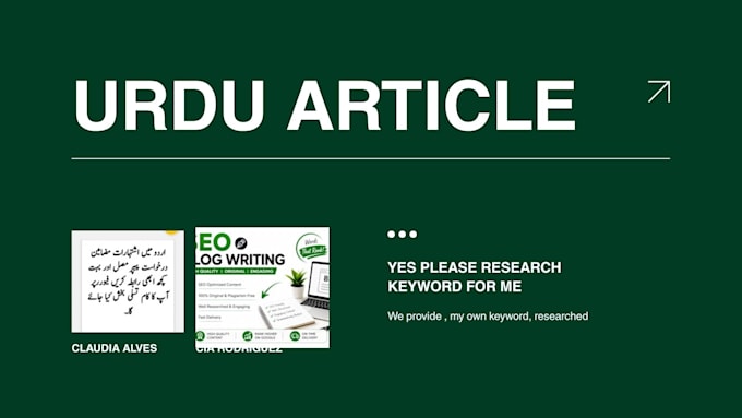 write SEO urdu article blog post content