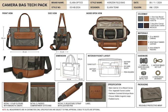 design premium bag concepts, backpack design, handbag, tote bag tech pack design