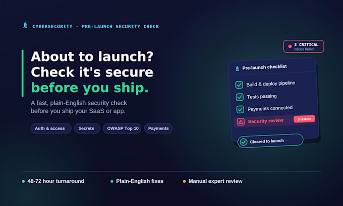 do a prelaunch security review of your saas app