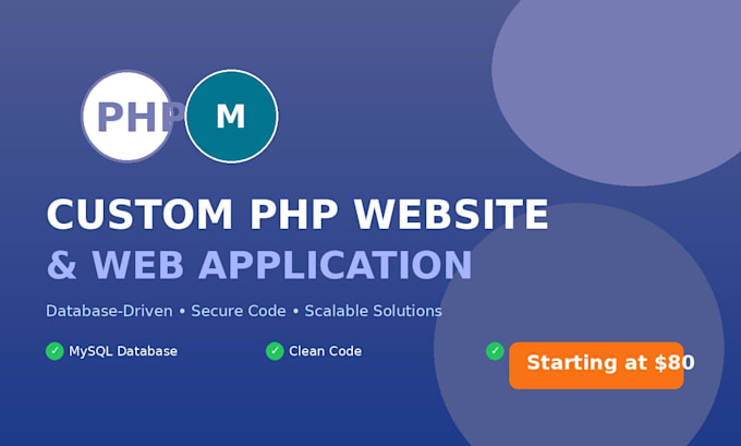 develop custom PHP website and web application