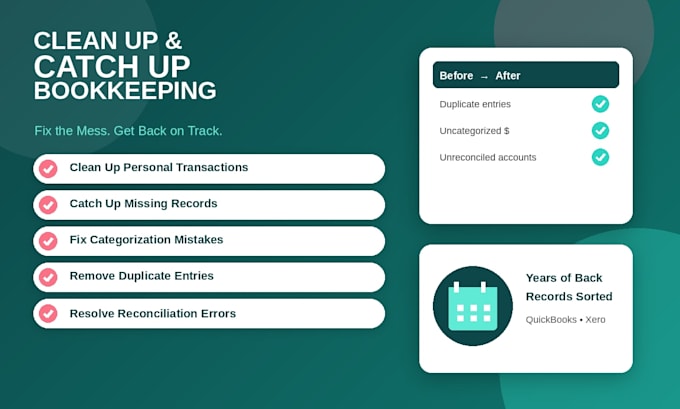 fix messy bookkeeping and catch up on your accounts