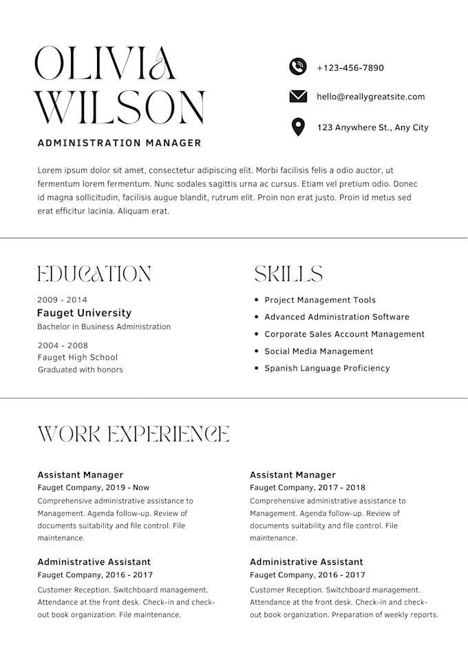 professionally format and improve your CV or resume