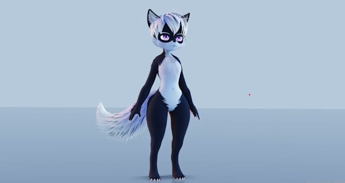 do custom vrchat vroid furry vrm avater, 52 arkit blendshape