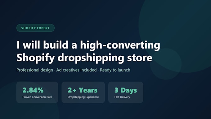 design a ready to launch shopify dropshipping store
