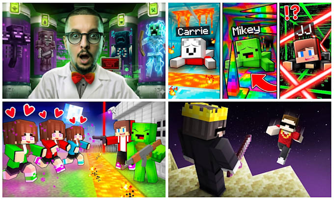 design an eye catching minecraft thumbnail for your youtube