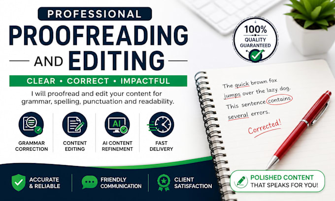 proofread and edit your english content manually