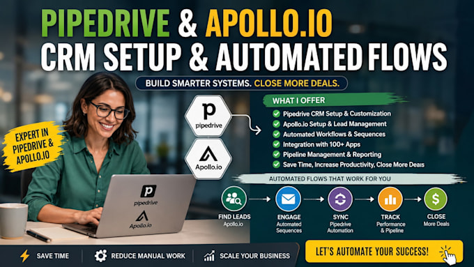 setup pipedrive automated workflow on apollo io, pipedrive CRM automation