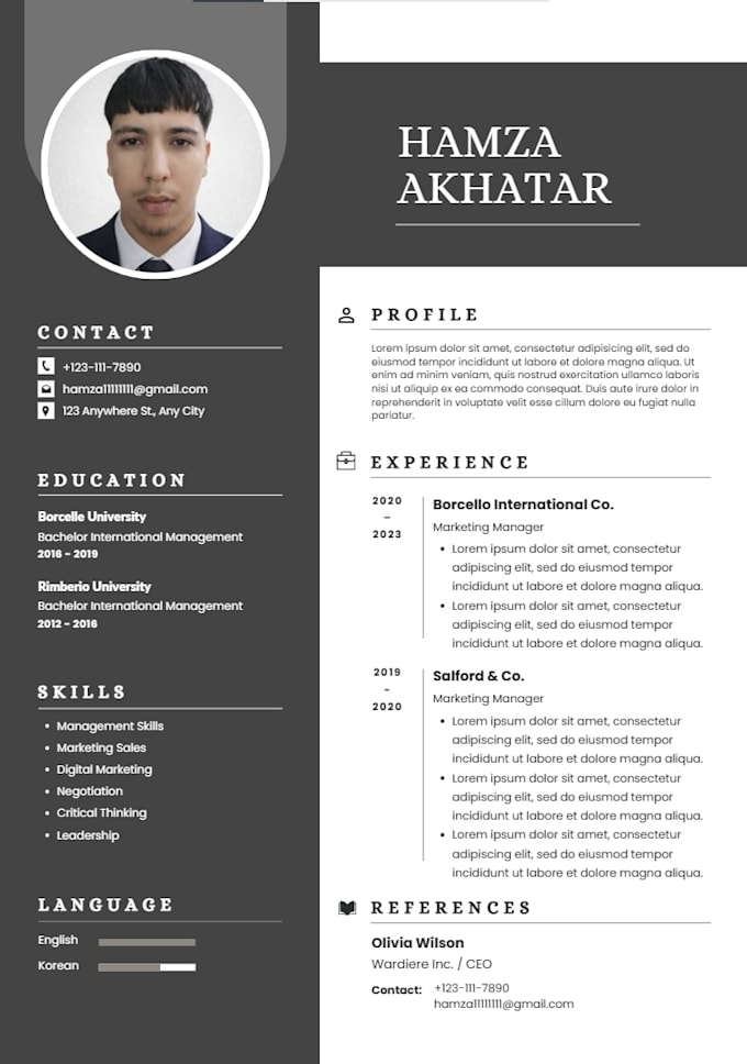 do a professional cv for you
