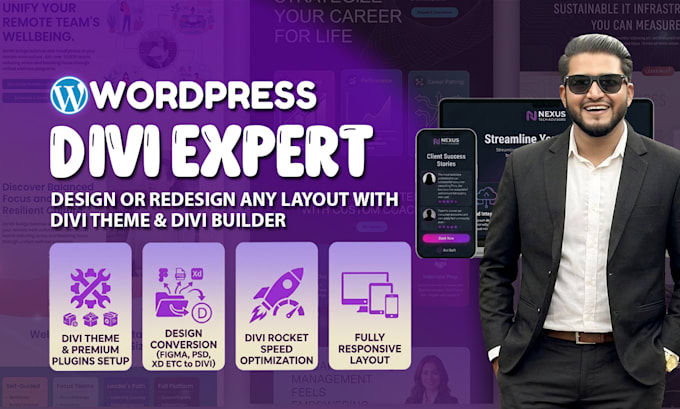 be your divi expert for wordpress divi website design, theme, builder, divi 5