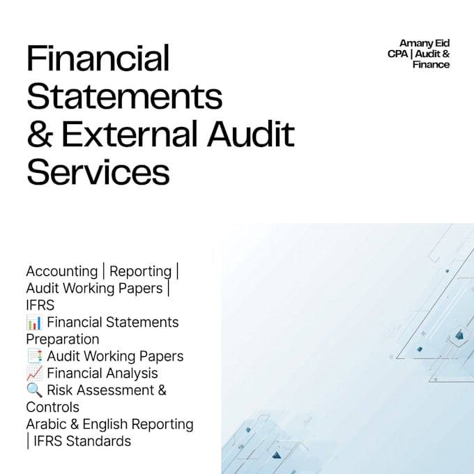 external audit, financial analysis and accounting services