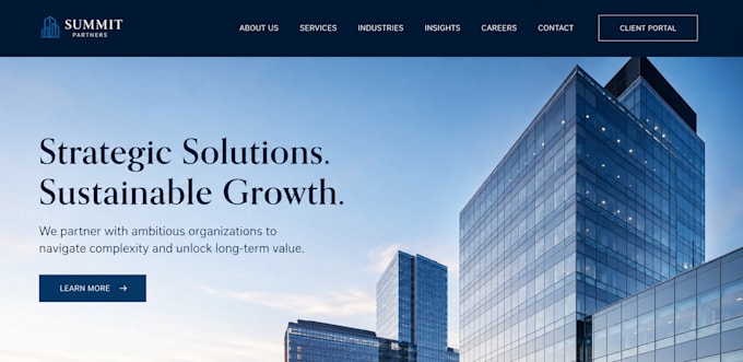 create a detailed business website