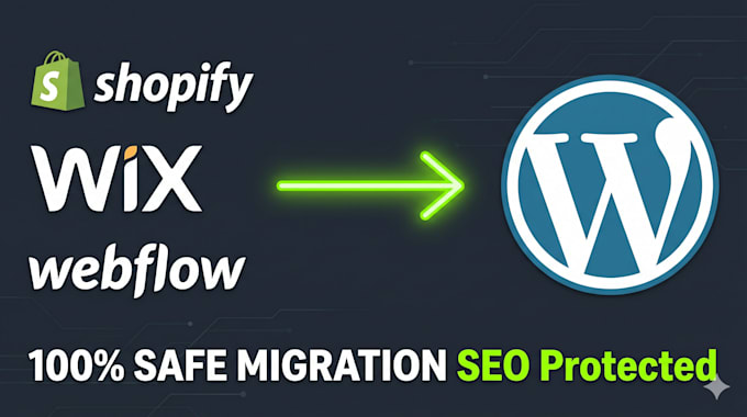 migrate wix webflow shopify or duda to wordpress website