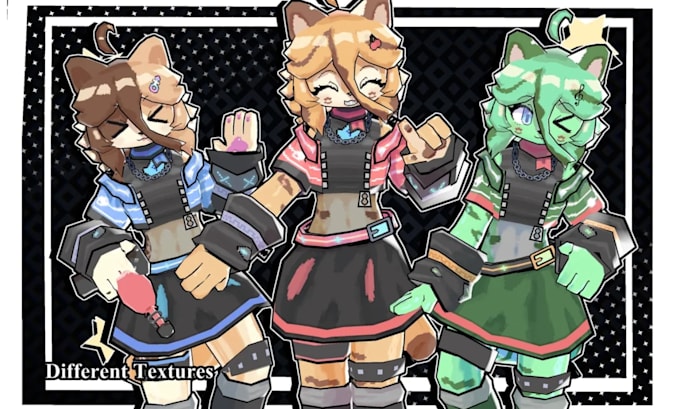 create a custom low poly 3d vrchat avatar, vtuber, vroid or stylized 3d model