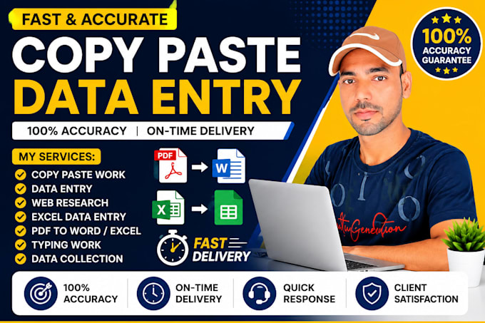 do fast copy paste, web research and data entry work