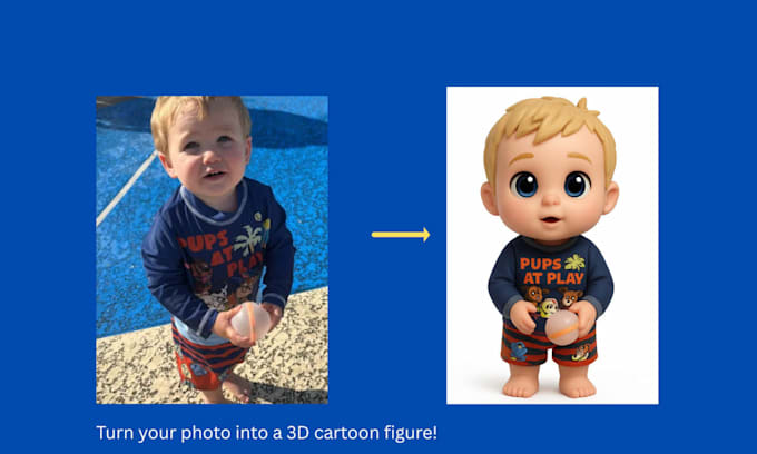 turn your photo into a cute 3d cartoon figure