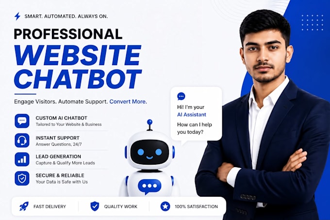 build and design custom chatbot for websites with ai automation