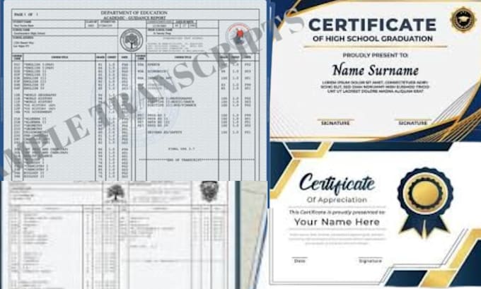 design custom transcript and certificate for colleges, universities and ged