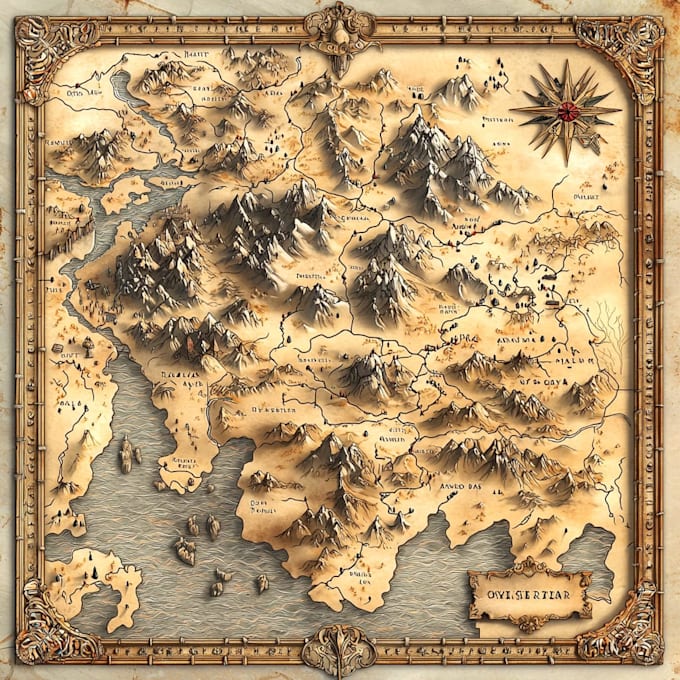 draw high quality professional fantasy map for dnd campaign
