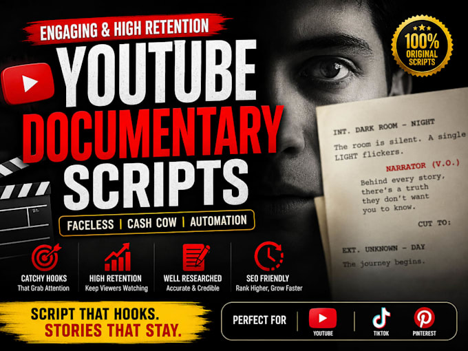 engaging faceless youtube documentary scripts
