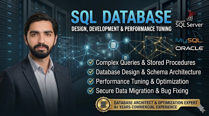 design sql databases, write complex sql queries and optimize performance