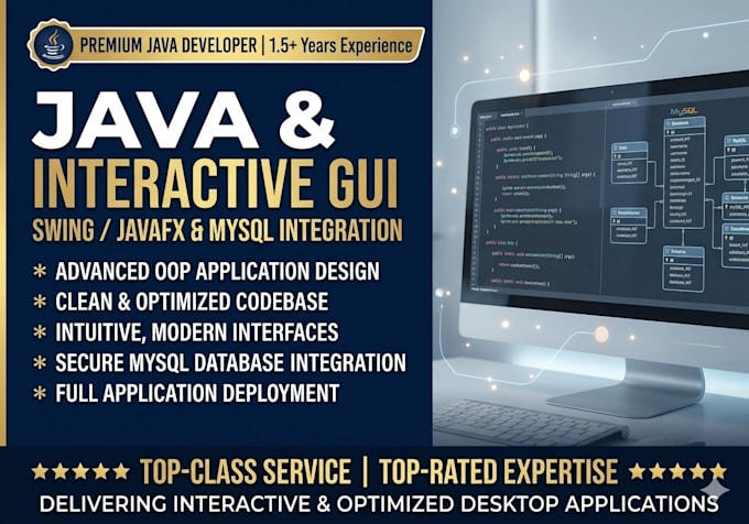 develop java desktop application projects, java swing, gui