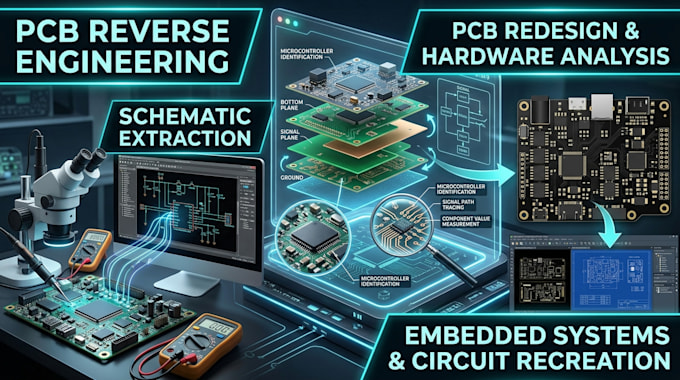 analyze, reverse engineer and redesign pcb and embedded hardware