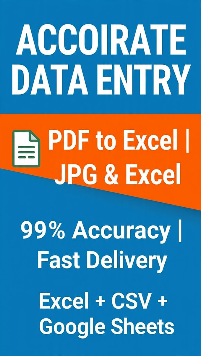 do accurate data entry in excel sheet within 24hours