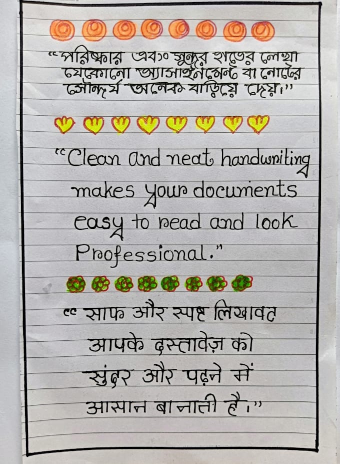 write anything in beautiful handwriting