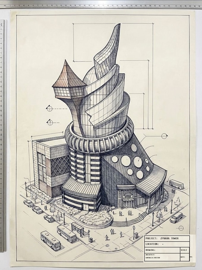 design architectural concepts, sketches, and 3d building renders