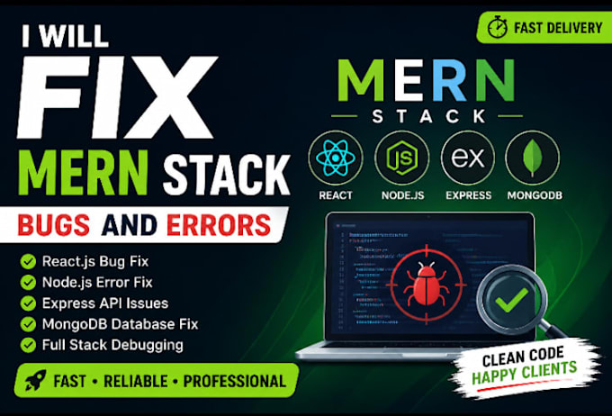 fix mern stack react node js mongodb bugs and errors