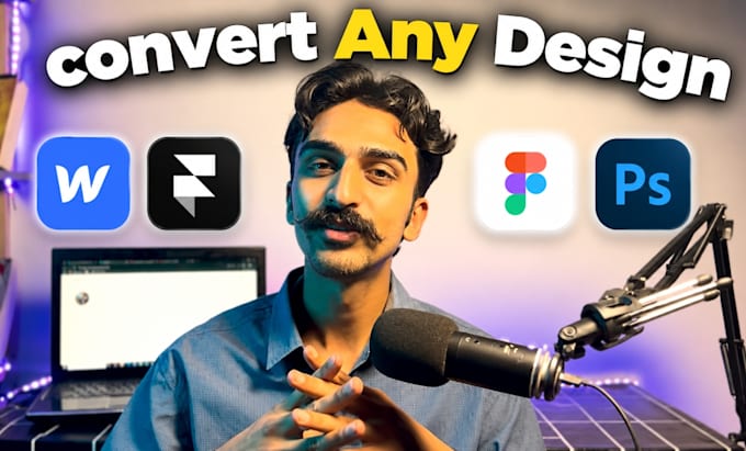 convert figma, psd, xd design to webflow or framer website