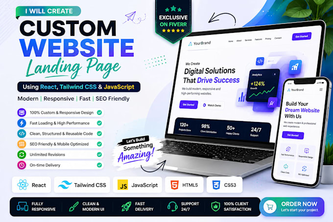design a stunning responsive landing page or full website