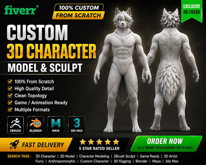 design and create a high quality custom vrchat avatar