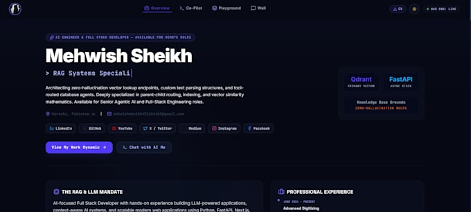 develop a custom ai rag web application or portfolio