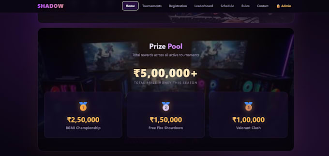 create a responsive gaming tournament website using HTML CSS and javascript