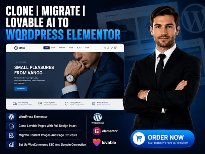 convert migrate lovable replit boltnew base44 emergent wix website to wordpress