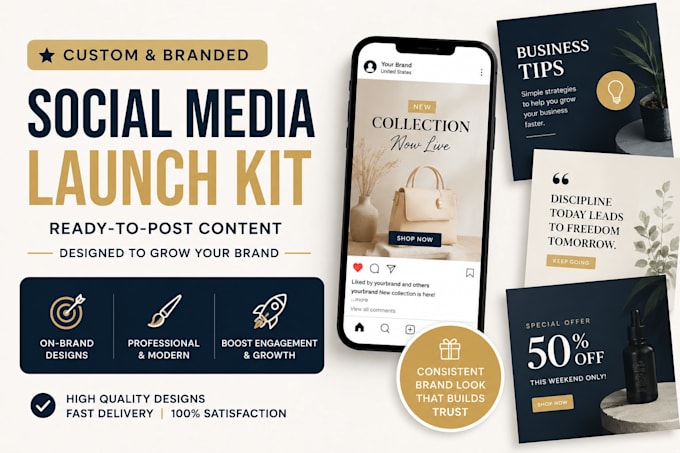 create a branded social media launch kit in 24 hours