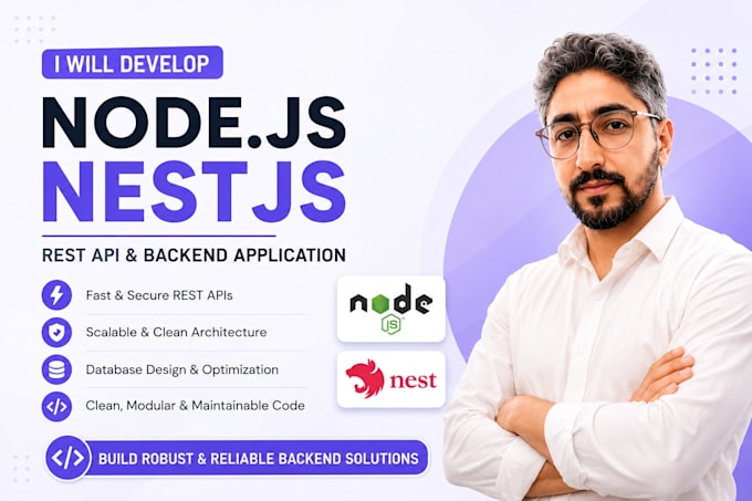 develop nodejs nestjs rest API and backend application