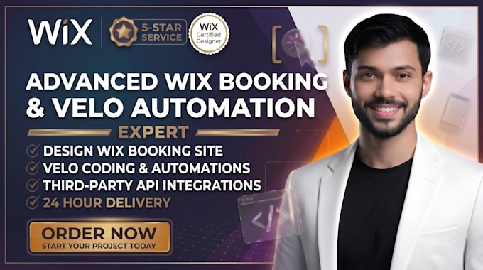 design wix booking website, redesign wix and custom velo code