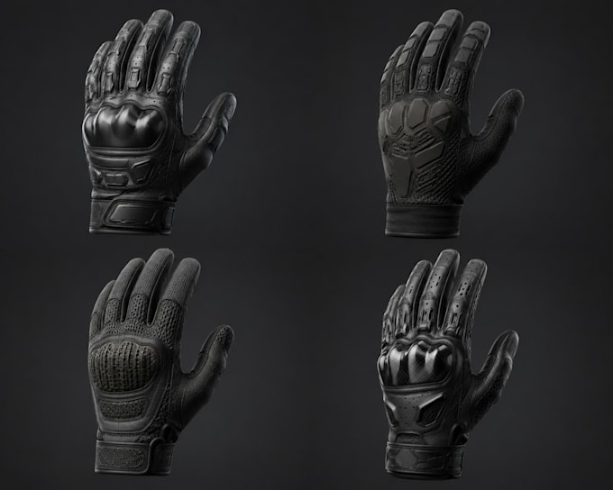 do 3d professional glove design with product rendering