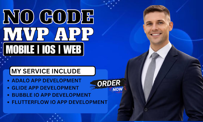 build no code app glide bubble io flutterflow flutter adalo mobile app developer