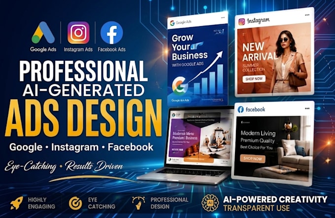 design high converting google ads instagram ads  facebook ads creatives
