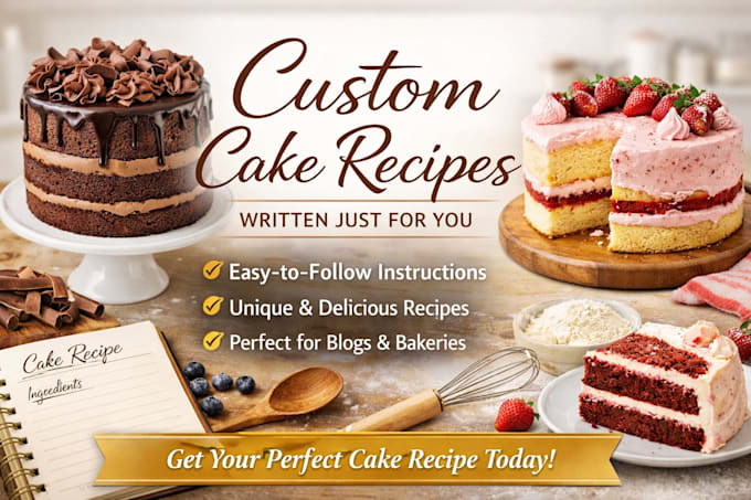 write cake cookies bread recipe for your business