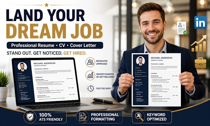 write and upgrade your resume, cv, cover letter, linkedin