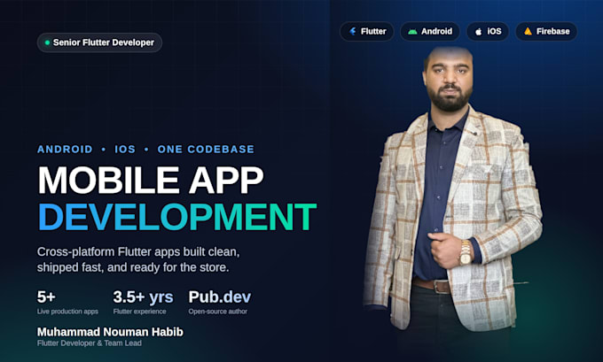build mobile app development, flutter developer with firebase