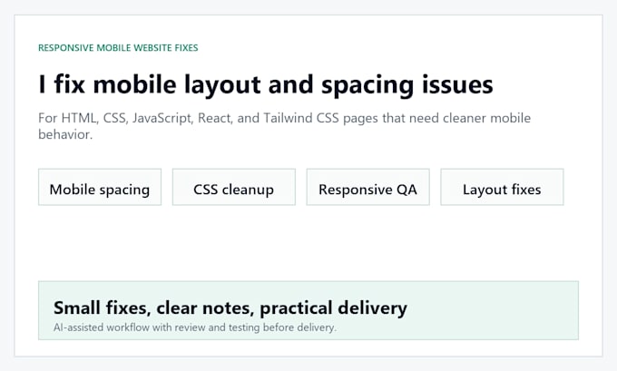 fix responsive mobile layout issues in HTML CSS websites