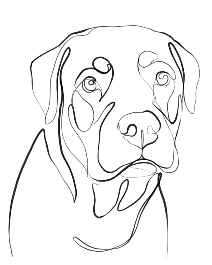 draw a custom minimalist pet line art illustration